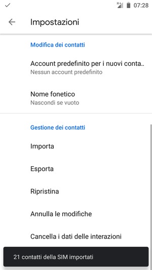 I tuoi contatti verranno salvati sul tuo BQ