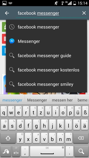Geben Sie den Namen der App ein und wählen Sie Suchen