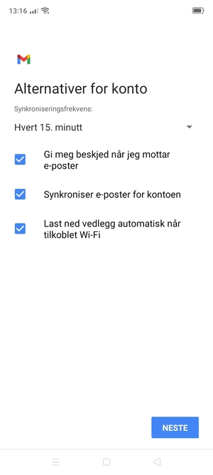 Velg NESTE