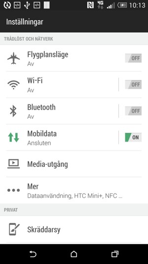 Välj Mobildata