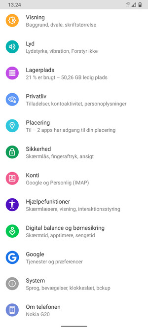 Scroll til og vælg System