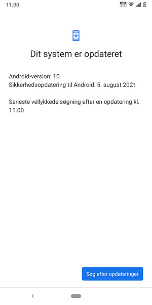 Hvis din telefon er opdateret, vil du se følgende skærmbillede