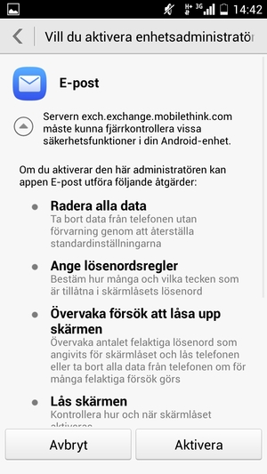 Välj Aktivera