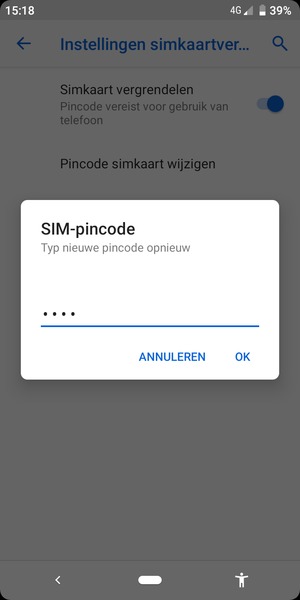 Bevestig uw nieuwe SIM-pincode en selecteer OK