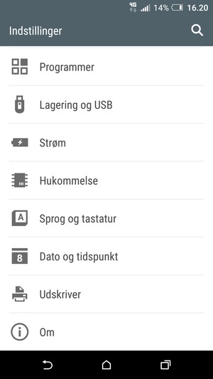 Scroll til og vælg Om