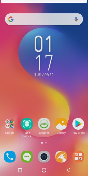 Slide down the top menu