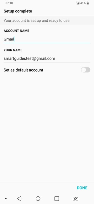 Give your account a name and enter your name. Select DONE