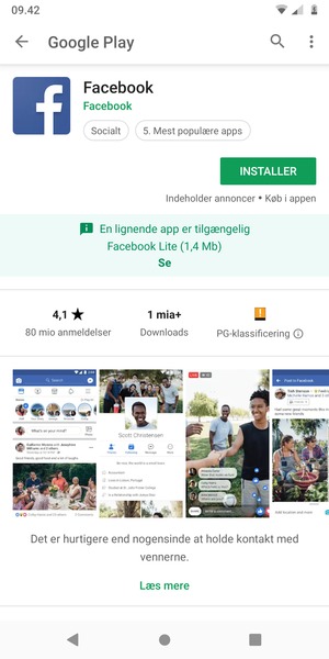 Vælg INSTALLER