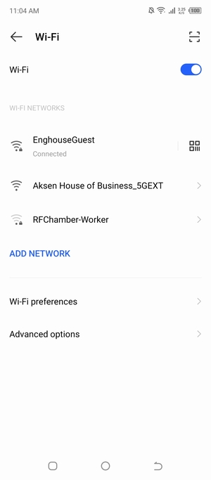 You are now connected to the Wi-Fi network