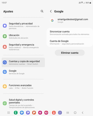Seleccione Sincronizar cuenta