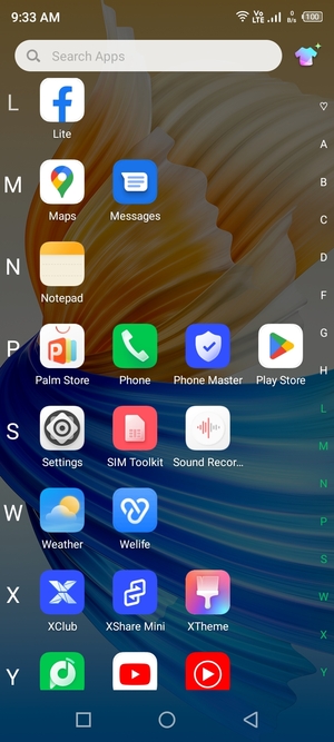 Scroll to and select Settings
