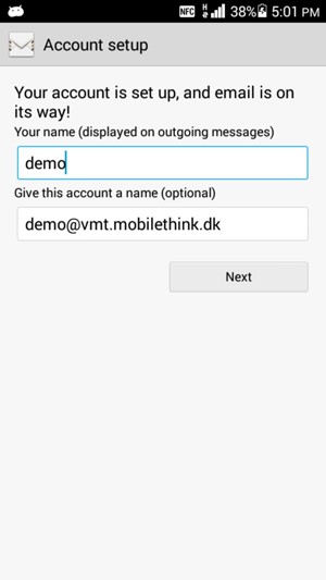 Give your account a name and enter your name. Select Next