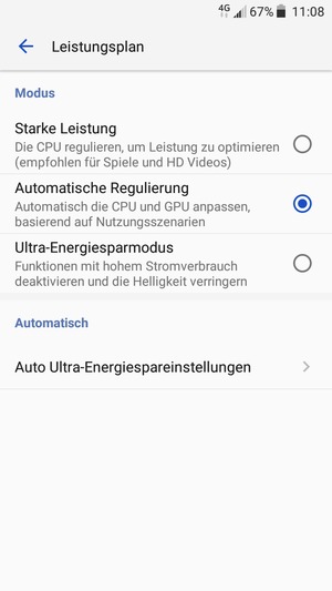 Schalten Sie Automatische Regulierung ein