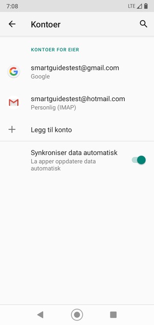 Velg din Google-konto