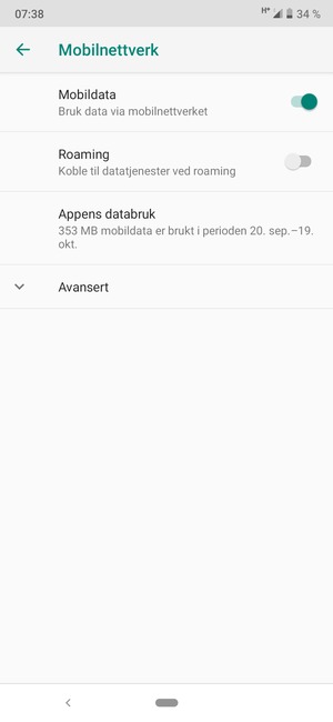 Velg Avansert