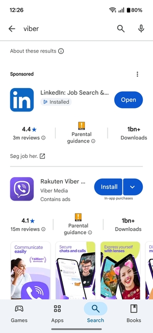 Select the app