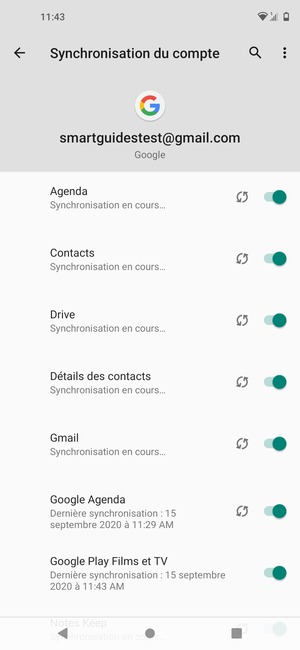 Vos informations seront synchronisées