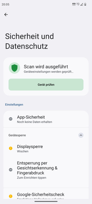 Wählen Sie Displaysperre