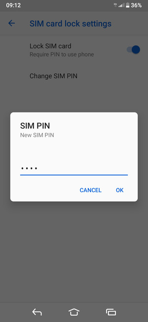 Enter your New SIM PIN and select OK