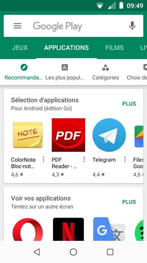 Sélectionnez la barre de Recherche