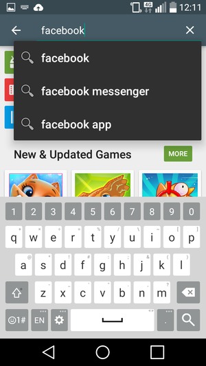 Enter the app name and select Search