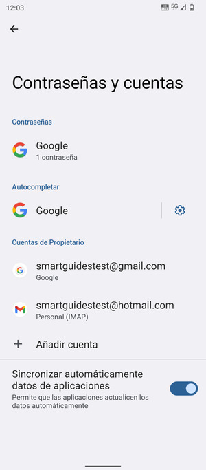Seleccione su cuenta Google