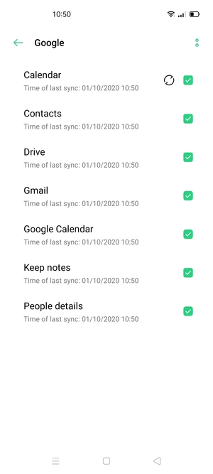 Check all the checkboxes and select the Menu button