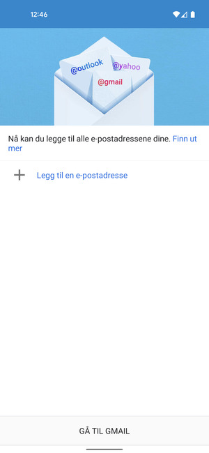 Velg Legg til en e-postadresse