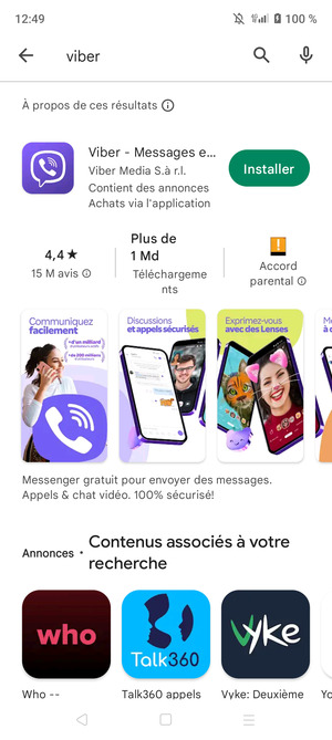 Sélectionnez l'appli