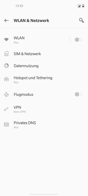 Wählen Sie SIM & Netzwerk