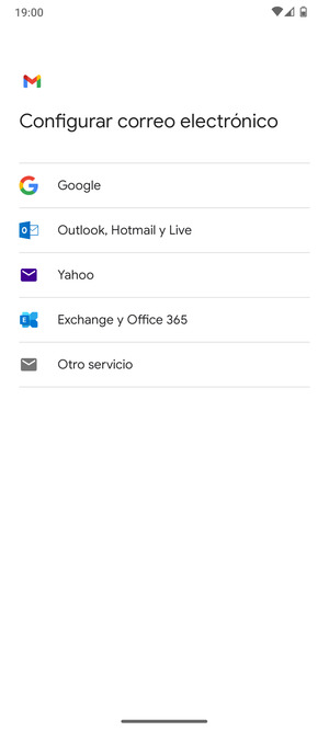 Seleccione Exchange y Office 365