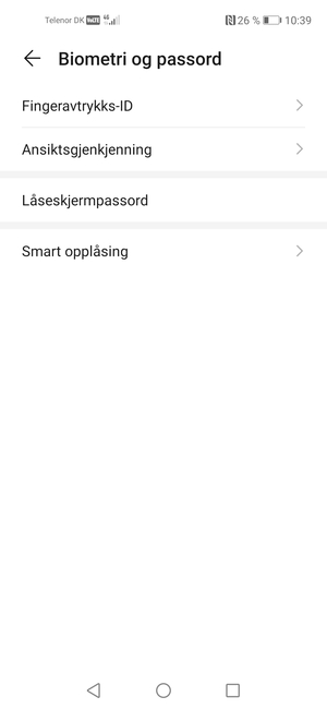 Velg Låseskjermpassord