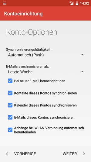 Wählen Sie WEITER