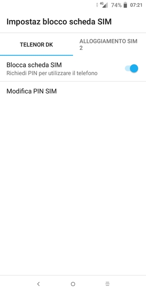 Seleziona Public e Modifica PIN SIM