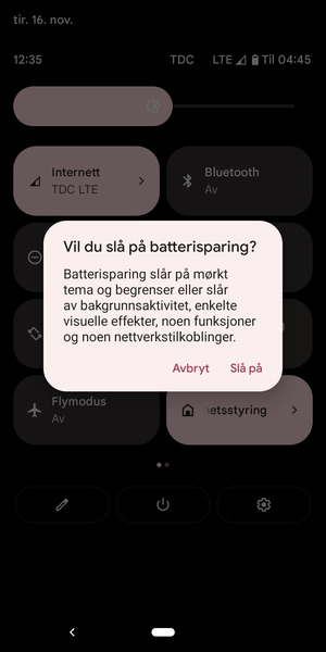 Velg Slå på