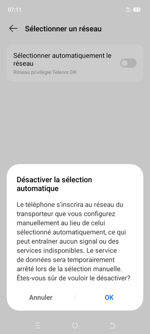 Sélectionnez OK