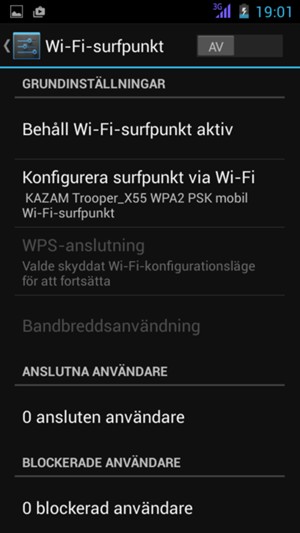 Välj Konfigurera surfpunkt via Wi-Fi