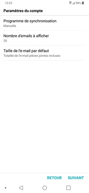 Sélectionnez SUIVANT