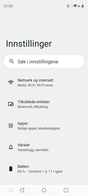 Velg Nettverk og internett
