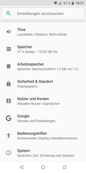 Scrollen Sie und wählen Sie Sicherheit & Standort