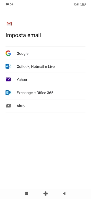 Seleziona Outlook, Hotmail e Live