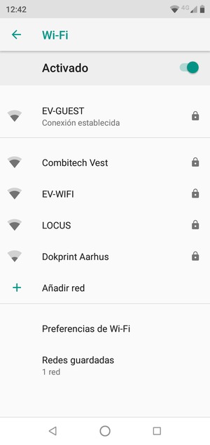 Ahora está conectado a la red Wi-Fi