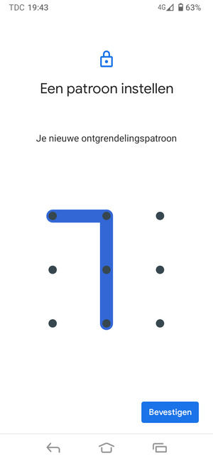 Teken het ontgrendelingspatroon nogmaals en selecteer Bevestigen