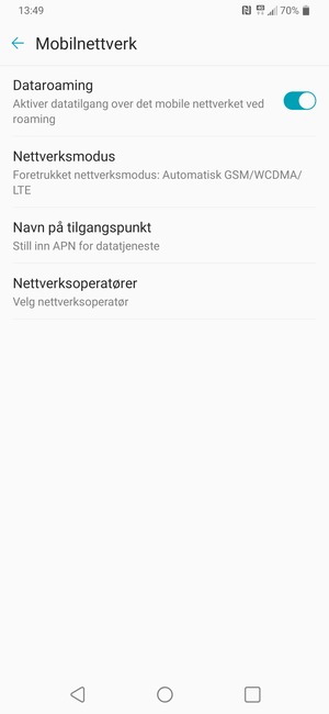 Slå Dataroaming på eller av