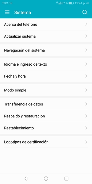 Seleccione Respaldo y restauración