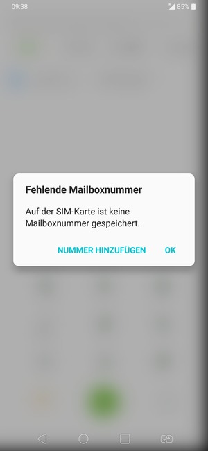 Falls Ihre Voicemail nicht eingerichtet ist, wählen Sie NUMMER HINZUFÜGEN