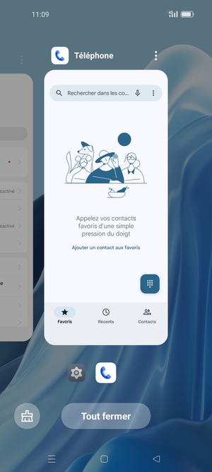 Sélectionnez Tout fermer pour fermer toutes les applications en cours d'exécution