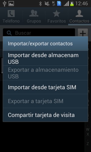Seleccione Importar desde tarjeta SIM
