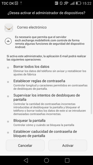 Seleccione Activar