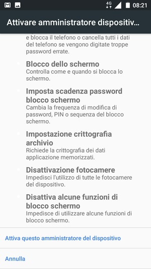 Scorri verso il basso e seleziona Attiva questo amministratore del dispositivo